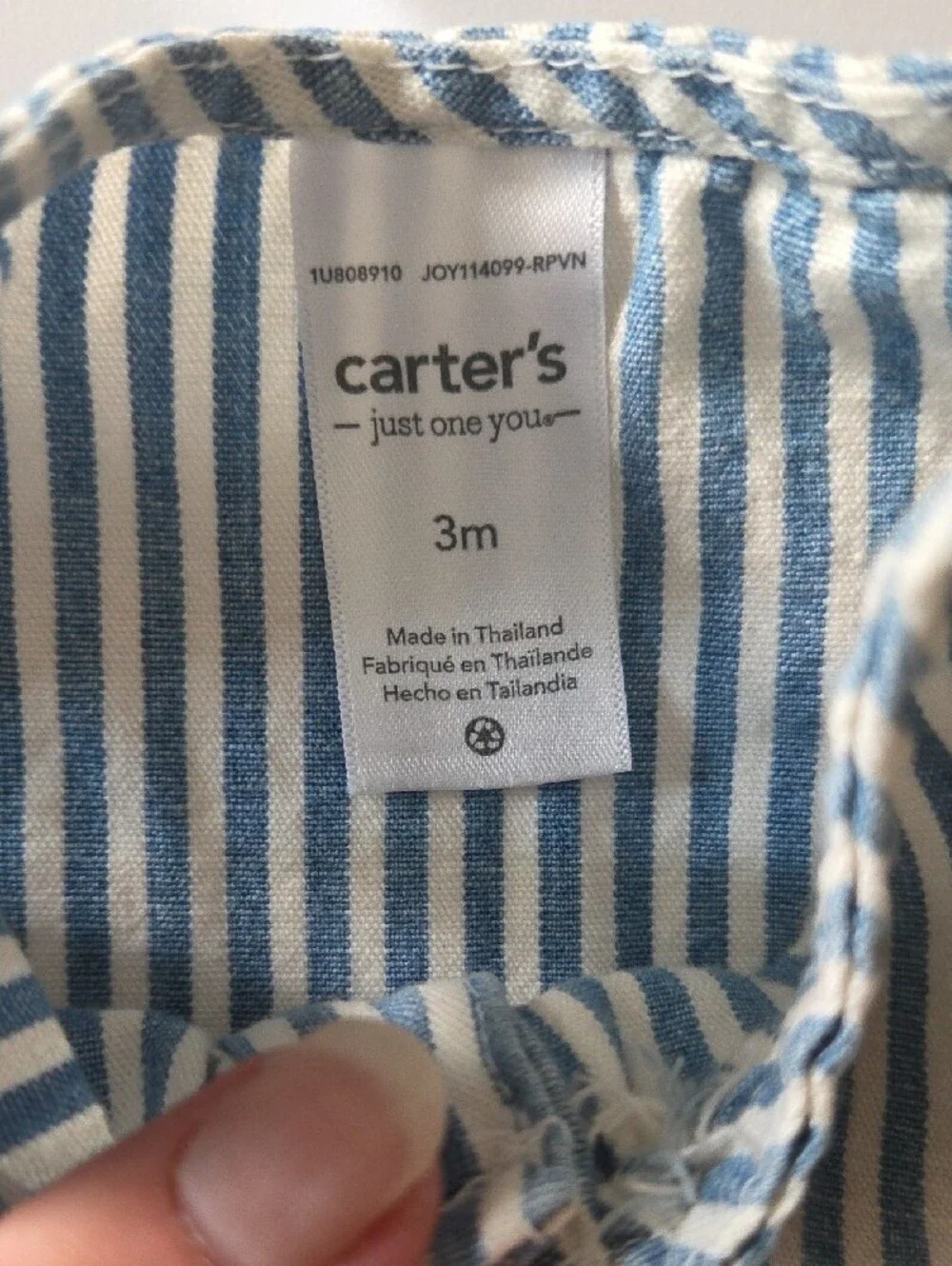 Carter's Blue Waffle-Knit Romper & Blue-Striped Cotton Romper Two-Pack